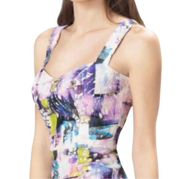 DRESS THE POPULATION Nicole Pastel Print Sweetheart Neckline Sheath Midi Dress - Picture 5 of 10